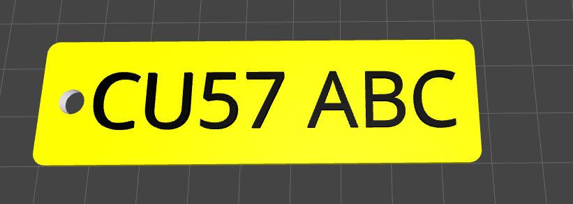 Custom Number Plate Keychain